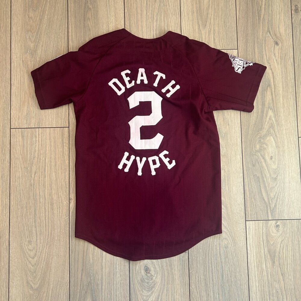Death Hype_Button-Up Baseball Jersey with White 2 Logo - Size S